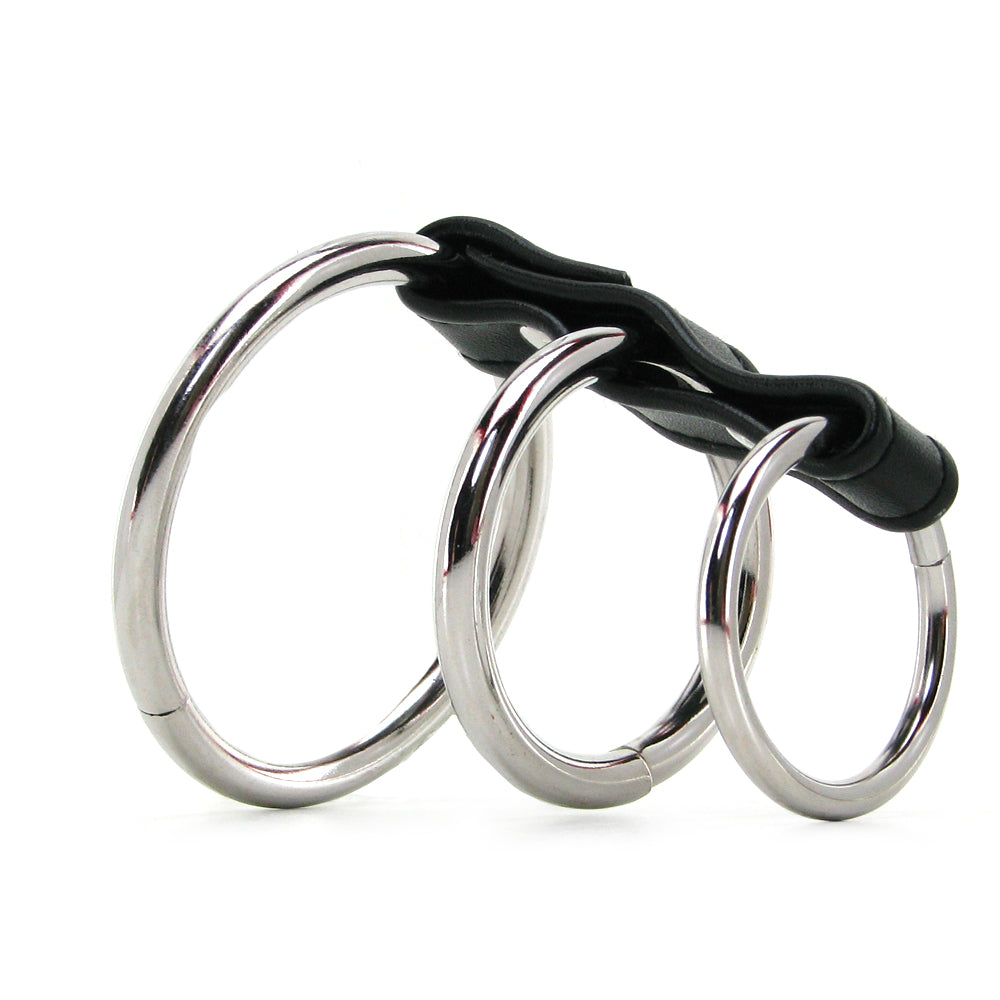 Blue Line 3 Ring Gates of Hell Cock & Ball Cage Bondage and Fetish > Cock and Ball Devices - Tophatter Daily Deals